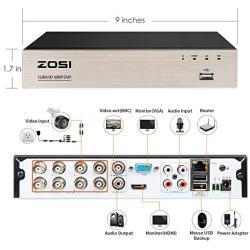 ZOSI 8 Channels Full 1080P High Definition Hybrid 4-in-1 HD TVI DVR Video Recorder CCTV Network Motion Detection for Surveillance Security Camera System Mobile Phone Monitoring Real Time Recording