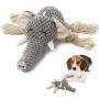 Pet Dogs Plush Squeaky Toys - Puppy Dogs Chew Toy Doggie Interactive Squeak Toys Safe and Durable Stuffed Toy Elephant for Small/Medium Dogs