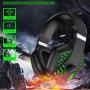 7100 Surround Gaming Headset Suitable for PS4 Xbox One Handle and Host Computer，PC、 Mac， be provided with Noise Reduction Microphone 、 with LED Color Light for Game Competition