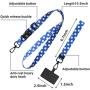 Universal Phone Lanyard Neck Wrist Straps with Durable Nylon Patch Compatible for iPhone Samsung Galaxy Huawei Series and Most Smartphone (Blue)