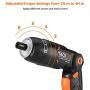TACKLIFE Cordless Screwdriver, 3.6V 2.0Ah Electric Screwdriver Rechargeable, Adjustable 3 Position Handle, 31pcs Screwdriver Bits, 6 Torque Setting, 1 N.m to 4 N.m, Front&Rear Light, SDH13DC