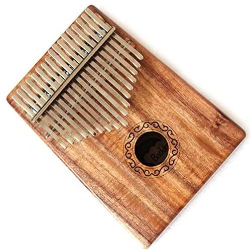 17 Keys Kalimba Thumb Piano Solid KOA Body, with Manual, Tuning Hammer, Pouch Bag