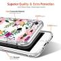 GiiKa iPhone 8 Case, iPhone 7 Case with Screen Protector, Clear Heavy Duty Protective Case Floral Girls Women Hard PC Back Case with Slim TPU Bumper Cover Phone Case for iPhone 8, Small Flowers