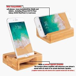 Encozy Cell Phone Stand with Sound Amplifier,Natural Bamboo Wooden Desktop Mobile Phone Holder (Sound Stand)