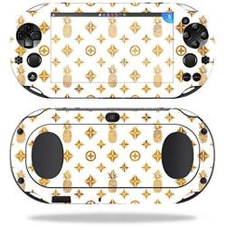 MightySkins Skin Compatible with Sony PS Vita (Wi-Fi 2nd Gen) wrap Cover Sticker Skins Gold Pineapples