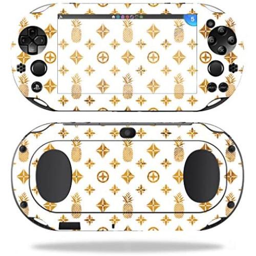 MightySkins Skin Compatible with Sony PS Vita (Wi-Fi 2nd Gen) wrap Cover Sticker Skins Gold Pineapples