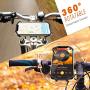 FITFORT Bike & Motorcycle Phone Mount, Detachable 360° Rotation Bike Phone Holder for Handlebars, Universal Silicone Phone Holder for Bike Compatible with iPhone 11/X/8/7/6 Series and Android Phones