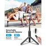 Bluetooth Selfie Stick Tripod, BlitzWolf Mini Extendable Aluminum Selfie Stick with Wireless Remote 270° Rotation for iPhone 11/11 Pro/XS MAX/XR/XS/X/8/8 Plus/7/7 Plus, Galaxy S10 Plus/S9, More(Grey)