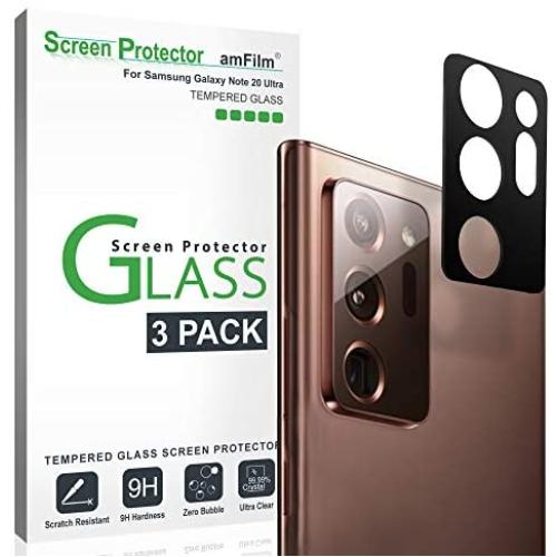 amFilm Glass Screen Protector for Samsung Galaxy Note 20 Ultra Back Camera Protector (3 Pack)