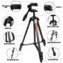 ACUTECATX 54-Inch Phone Tripod for iPhone Android Cell Phone iPad Camera Tripod Stand Mount with Wireless Remote + Universal Phone/Tablet Holder + Tripod Mount for Gopro and Carrying Bag(Black)