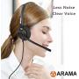 Arama Cell Phone Headset with Pro Noise Canceling Mic and in-line Controls Wired 3.5mm Headset for iPhone, Samsung, LG, HTC, BlackBerry Mobile Phone and iPad Tablets (A802MP)