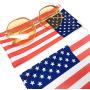 LUFF 4 Pack American Flag Glasses Pouch and Glasses Cloth USA Microfiber Soft Storage Bag