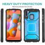 CasemartUSA Phone Case for [Samsung Galaxy A11], [Alloy Series][Blue] Aluminum Metal Plate Military Grade Shockproof Protective Cover for Samsung Galaxy A11 (Verizon, AT&T, Metro, T-Mobile)