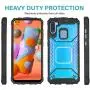 CasemartUSA Phone Case for [Samsung Galaxy A11], [Alloy Series][Blue] Aluminum Metal Plate Military Grade Shockproof Protective Cover for Samsung Galaxy A11 (Verizon, AT&T, Metro, T-Mobile)