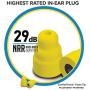 Plugfones FreeReign VL Wireless Bluetooth in-Ear Earplug Earbuds- Noise Reduction Headphones with Noise Isolating Mic and Controls, Blue & Yellow