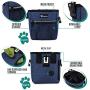 PetAmi Dog Treat Pouch | Dog Training Pouch Bag with Waist Shoulder Strap, Poop Bag Dispenser and Collapsible Bowl | Treat Training Bag for Treats, Kibbles, Pet Toys | 3 Ways to Wear