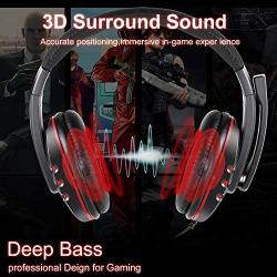 PS4 Headset, Diswoe Gaming Headset for Xbox one 3.5mm Wired Over-Head Stereo Gaming Headset Headphone with Mic Microphone, Volume Control for Sony PS4 PC Tablet Laptop Smartphone Xbox One