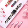 Haveda Cheetah Bands Compatible for Apple Watch Series 5 Series 4 40mm, Leopard Print iWatch Bands 38mm Womens for iwatch Series 3 2/1, Leopard Wristband Men Kids S/M 3Pack Leopard/Cloud/Pink Flower