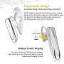 Glazata Wireless Bluetooth Headset Earpiece with Mic, 30-hrs Talking Time Stereo A2DP Hands-Free in-Ear Headphone for iPhone Samsung Cell Phone, Driver/Trucker (White)