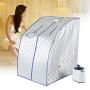 Steam Sauna Portable Pot, Sauna Cabin Sauna Bath Box Slimming Body Face, 2L Spa Steamer Sauna Tent for Living Room, Remote Control Temperature, Loss Weight Slimming Skin Spa Machine(Silver)