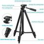 Phone Tripod, QI-EU 51”Extendable Lightweight Aluminum Travel Video Tripod Stand with Cell Phone Mount Holder & Bluetooth Remote, Compatible with iPhone/Android/Gopro/Camera for Selfie & Vlogging