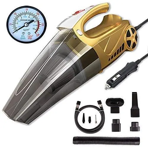 Car Vacuum - Pro Auto Corded Car Vacuum Cleaner High Power for Quick Car Cleaning, 4 in 1 Car kit, DC 12V Portable Auto Vacuum Cleaner for Car Use Only - Gold Car Vacuum - Pro Auto Corded Car Vacuum Cleaner High Power for Quick Car Cleaning, 4 in 1 Car kit, DC 12V Portable Auto Vacuum Cleaner for Car Use Only - Gold