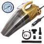 Car Vacuum - Pro Auto Corded Car Vacuum Cleaner High Power for Quick Car Cleaning, 4 in 1 Car kit, DC 12V Portable Auto Vacuum Cleaner for Car Use Only - Gold