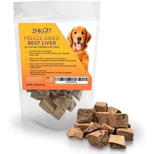 Freeze Dried Liver Treats for Dogs - Natural Taurine Source, 100% Pure, Premium Single Ingredient, Grain Free - Healthy Training Treats for Puppies, No Additives, Preservatives or Gluten - Made in USA