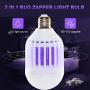 pzqzmar Bug Zapper Light Bulb, 2 in 1 Mosquito Killer Lamp LED Electric Insect Fly Killer Lamp Fits E26 Light Socket for Indoor and Outdoor