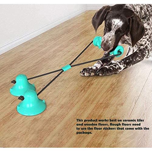 3T6B Pet Molar Bite Toy Suction Cup Dog Toy for Aggressive Chewers, Dog Rope Toys Teeth Cleaning Molar Stick,Blue Double Suction Cup，Used for Tug-of-war,Tooth Cleaning and Behavior Training
