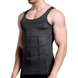 GKVK Mens Slimming Body Shaper Vest Shirt Abs Abdomen Slim