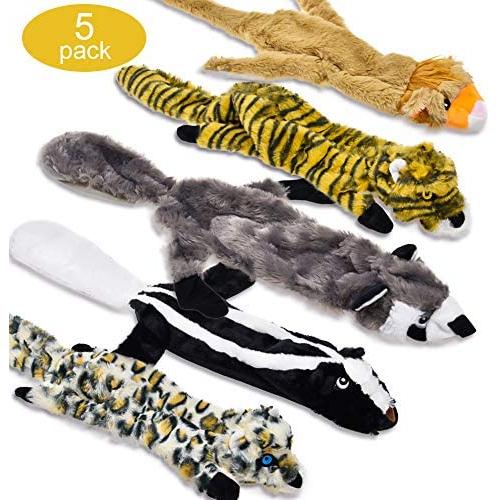 LECHONG Dog Squeaky Toys No Stuffing Plush Toys for Dogs, No Danger Dog Chew Toys for Small Medium and Large Dogs 5 Pack Dog Toys Set for Teething LECHONG Dog Squeaky Toys No Stuffing Plush Toys for Dogs, No Danger Dog Chew Toys for Small Medium and Large Dogs 5 Pack Dog Toys Set for Teething