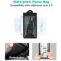MoKo Bike Front Frame Bag, Bicycle Top Tube Bag Bike Phone Mount Bicycle Waterproof Phone Dry Bag with Touch Screen Cycling Pack Bike Pack Accessories for Bike for Mountain Road Bikes - Black & Gray