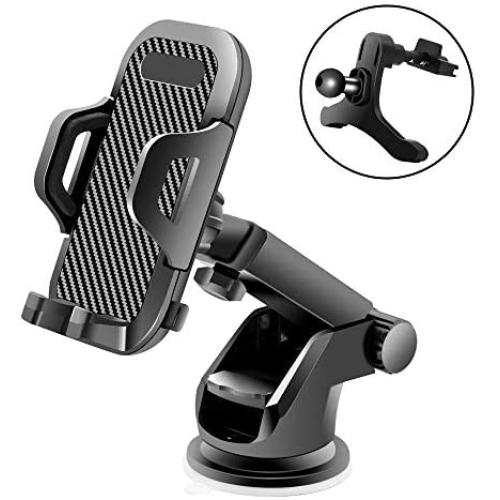 Veroyi Car Phone Mount, 3-in-1 Extendable Dashboard Windshield Car Air Vent Cell Phone Holder, One-Button Release Design, Compatible with 4-6.5 Inches Mobile Phone Devices