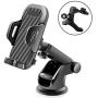 Veroyi Car Phone Mount, 3-in-1 Extendable Dashboard Windshield Car Air Vent Cell Phone Holder, One-Button Release Design, Compatible with 4-6.5 Inches Mobile Phone Devices