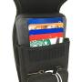 Perilogics Belt Holster for iPhone 11, 11 Pro Max, Xs Max, Xr, 8 Plus with Armor Type Phone Cases. Strong Velcro Closure with Dual Directional Zipper Storage and Credit Card Pocket. (Black/Velcro)