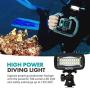 Movo LED-WP Underwater High-Power Rechargeable LED Video Light with Action Camera and Shoe Mounts, Compatible with GoPro, DSLR - Perfect for Vlogging, Traveling, Scuba Diving, Snorkel, Surfing, Sport