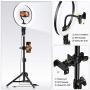 Meifigno 10" Ring Light with Tripod Stand [Dual Phone Holders][3 Light Modes][10 Levels], 10 Inch LED Selfie Ring Light for Video Conference & Live Stream, Compatible with iPhone, Samsung, Pixel Etc