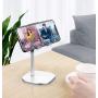 Almiao Cell Phone Stand, Angle Adjustable Phone Holder Cradle for Desk, Stable Aluminum Metal Desktop Charging Dock Universal Tablet Stand Compatible with Mobile Phone/iPad/Kindle/Tablets (Black)