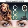10" Selfie Ring Light with Stand and Phone Holder,Foldable Makeup Light 19.7" - 66” Stretchable Portable Selfie Desk Fill Light for Indoor Outdoor Live Stream/Makeup/YouTube/Vlogging Video 10" Selfie Ring Light with Stand and Phone Holder,Foldable Makeup Light 19.7" - 66” Stretchable Portable Selfie Desk Fill Light for Indoor Outdoor Live Stream/Makeup/YouTube/Vlogging Video