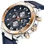 BENYAR - Wrist Watch for Men, Genuine Leather Strap Watches, Quartz Movement, Waterproof Analog Chronograph Business Watches BENYAR - Wrist Watch for Men, Genuine Leather Strap Watches, Quartz Movement, Waterproof Analog Chronograph Business Watches
