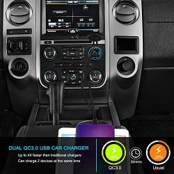 12V USB Outlet, AlfredDireck Dual Quick Charge 3.0 USB Car Charger with Switch, 36W 12V USB Outlet Fast Charger Waterproof Power Outlet for Marine Boat Motorcycle Truck Golf Cart