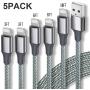 Guidit iPhone Charger MFi Certified Lightning Cable 5 Pack (3/3/6/6/10FT) Nylon Braided USB Charging Cable,data Transfer Cord,Compatible with iPhone 11/11 Pro Max/XS MAX/XR/XS/X/8/7/Plus/6S/iPad