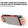 Valkit Protective Case Cover for Nintendo Switch 2017, Comfortable Soft TPU Grip Case and Ergonomic Anti-Scratch Shock-Absorption Cover with Leather Smart Cover,Red