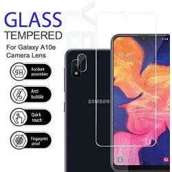 Galaxy A10e Screen Protector + Camera Lens Protectors by YEYEBF, [2+2 Pack] HD-Clear Tempered Glass Screen Protector [3D Touch] [Bubble-Free] Screen Protector Glass for Samsung Galaxy A10e