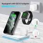 WAITIEE Wireless Charger,3 in 1 Qi-Certified 15W Fast Charging Station for Apple iWatch Series 5/4/3/2/1,AirPods,Compatible with iPhone 11 Series/XS MAX/XR/XS/X/8/8 Plus/Samsung (White)