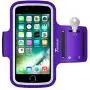 Trianium Armband for Smaller Phone Sport Running Pouch Case Fit Phone Diagonal Size up to 5.85&quot for iPhone X 8 7 6s 6, iPhone SE 5S 5 5C, Galaxy s9 s8 s7 s6 s5 [ArmTrek Classic Purple]