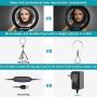 10" Ring Light with 50" Tripod Stand for Live Stream/Makeup/YouTube Video/TikTok/Photography, MOUNTDOG Selfie Ring Light Kit LED Circle Lights with Phone Holder, Compatible with iPhone/Android