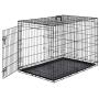 AmazonBasics Single-Door & Double-Door Folding Metal Dog or Pet Crate Kennel with Tray