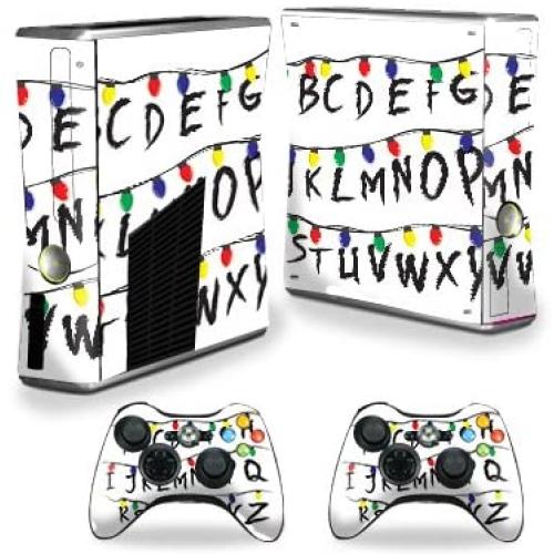 MightySkins Skin Compatible with X-Box 360 Xbox 360 S Console - Stranger Alphabet | Protective, Durable, and Unique Vinyl Decal wrap Cover | Easy to Apply, Remove, and Change Styles | Made in The USA